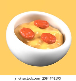 Appetizing Mexican food in 3D style. Vector object on yellow background