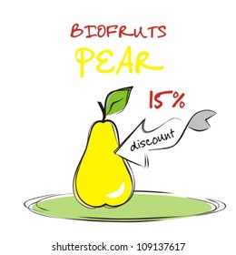 Appetizing pear - vector illustration