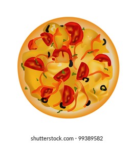 Appetizing pizza (EPS 8) on white background