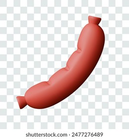 Appetizing sausage in realistic style. Isolated vector model of meat product