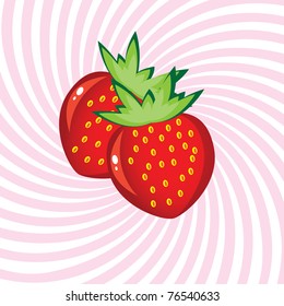 Appetizing Strawberry. Illustration on an abstract pink background