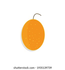 Apetitoso fruto de la pasión dulce en forma de vector y fondo blanco.