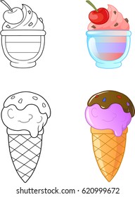 Appetizing sweets set of images