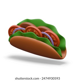 Appetizing tacos in realistic style. Colorful vector image of popular Mexican dish