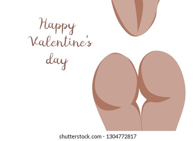 Appetizing tanned ass vector With Valentine's day in brown tones