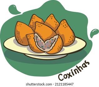 An appetizing taste of brazilian cuisine. Coxinhas.