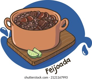 An appetizing taste of brazilian cuisine. Feijoada.