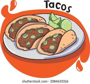 An appetizing taste of Mexican cuisine. Tacos.