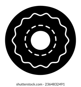 Appetizing tasty donut with glaze solid icon, bakery concept, doughnut with sprinkles sign on white background, sweet donut icon in glyph style for mobile and web design. Vector graphics