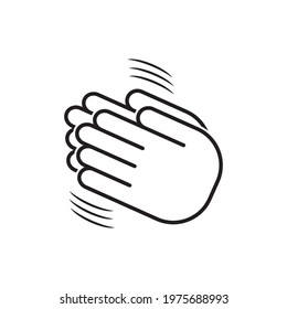 Applaud. Clapping hand icon, Linear illustration commendable person for achievement. Sketch, logo applause on a white background. Vector sign of clap.