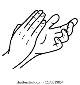 Applaud. Vector flat outline icon illustration isolated on white background.