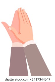 Applauding hands. Congratulation gesture. Hands showing congratulations, support, ovation. Vector isolated illustration