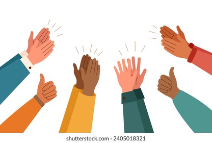 Applauding hands isolated on a white background.