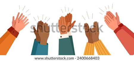 Applauding hands isolated on a white background.	