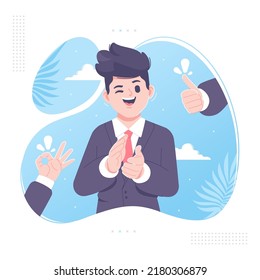aplauso y apreciar diseño de ilustración