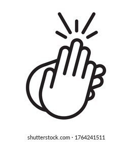 applause / audience clapping hands line art icon for apps or website