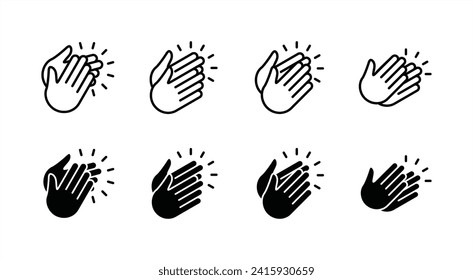 Applause audience icon. Clapping hands thin line icon. Clap, plaudits, bravo, congrats, and standing ovation icons symbol. Vector illustration