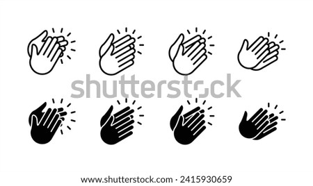 Applause audience icon. Clapping hands thin line icon. Clap, plaudits, bravo, congrats, and standing ovation icons symbol. Vector illustration Imagine de stoc © 