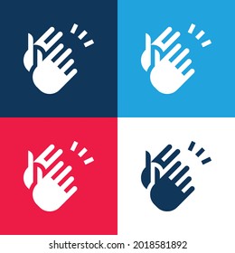 Applause blue and red four color minimal icon set