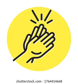 Applause / clapping hand flat colours icon for apps or website