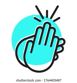 Applause / clapping hand flat icon for apps or website
