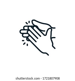 Applause, clapping hand outline icons. Vector illustration. Editable stroke. Isolated icon 