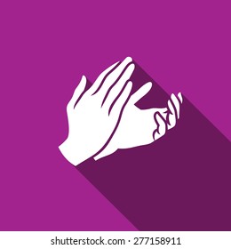 Applause, Clapping Hands Icon. Acclaim Sign. Applaud Expression Symbol. Vector Illustration