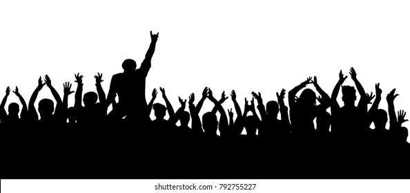 Crowd Concert Vector Silhouette Sports Championship Stock Vector ...