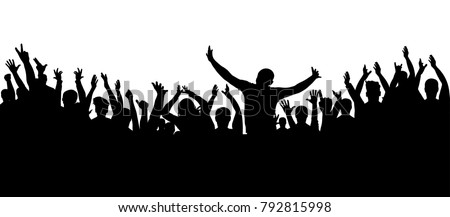 Applause Crowd Silhouette Cheerful People Stock Vector (Royalty Free ...