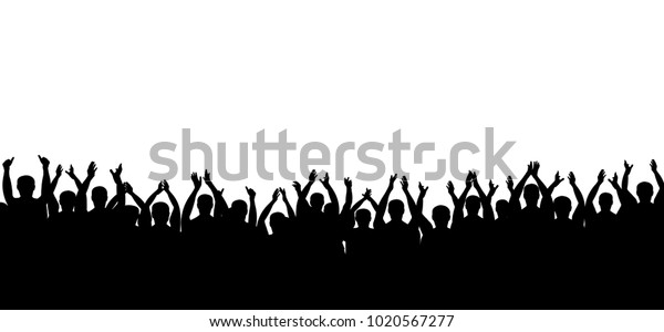 Applause Crowd Silhouette Vector People Applauding Stock Vector ...