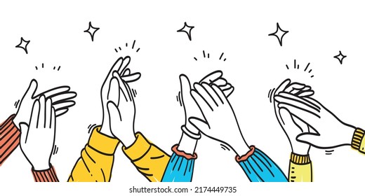 Applause drawing in color. Vector illustration.

