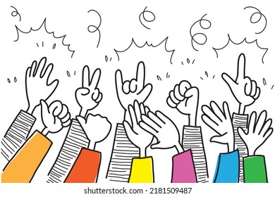 Applause drawing in color. Vector illustration.