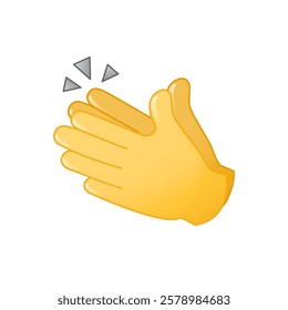 Applause emoji. Celebrating something symbol. Clapping hands emoji illustration. Congratulations cartoon color symbol. Vector symbol