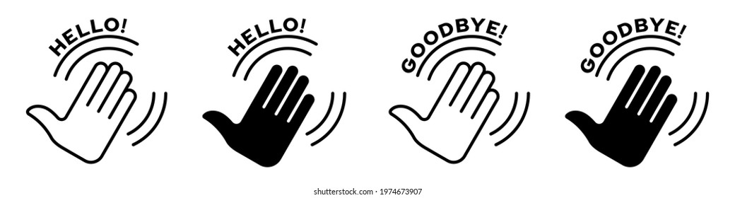 Applause flat icon set. Human clapping hands with clap sound. Vector elements