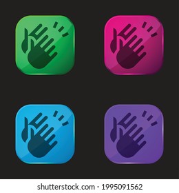 Applause four color glass button icon