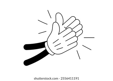 Applause gesture illustration. Clapping hands symbol for cheering or congratulations. High five vector concept. Isolated design celebrating success or encouragement