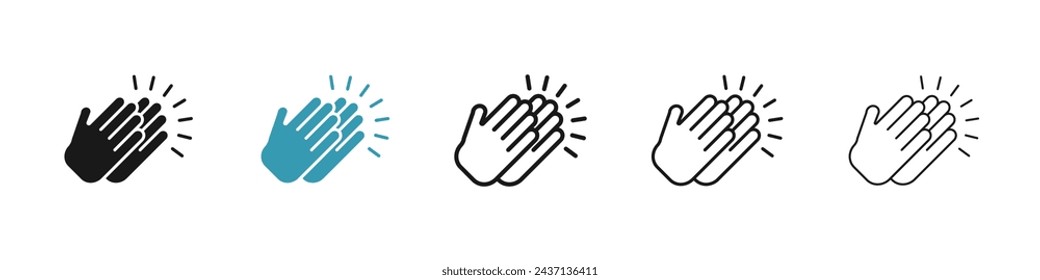 Applause Gesture Vector Icon Set. Congratulations Clap vector symbol for UI design.