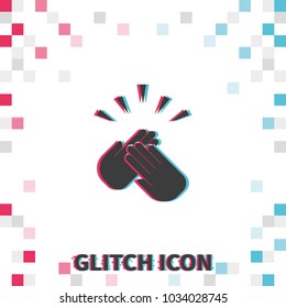 Applause  glitch effect vector icon.
