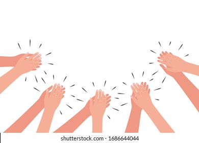 Applause Of Group Of People. Hands Clap. Congratulations, Cheering, Thanksgiving, Thanks. Vector Illustration