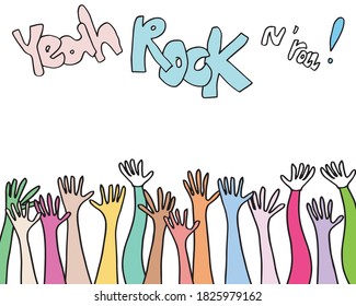 Applause hand draw on white background.vector illustration.