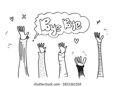 Applause hand draw on white background.vector illustration.