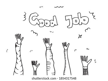 Applause hand draw on white background.vector illustration.
