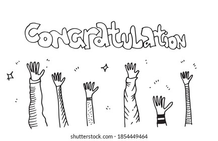 Applause hand draw on white background.vector illustration.