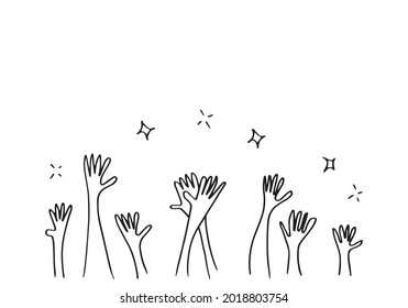 Applause hand draw on white background.vector illustration.