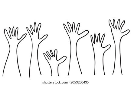 Applause hand draw on white background.vector illustration.