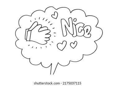 Applause hand draw on white background with nice text.vector illustration.