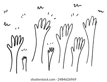 Applause hand draw on white background. vector illustration