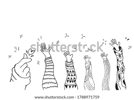 Applause hand draw on white background.vector illustration.