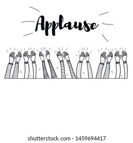 Applause hand draw, vector illustration on white background.