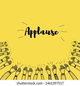 Applause hand draw, vector illustration on white background.